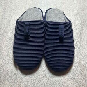 Bombas Nest Slippers Mens 11 Navy Blue Ribbed Mule Indoor Slip Fleece Warm